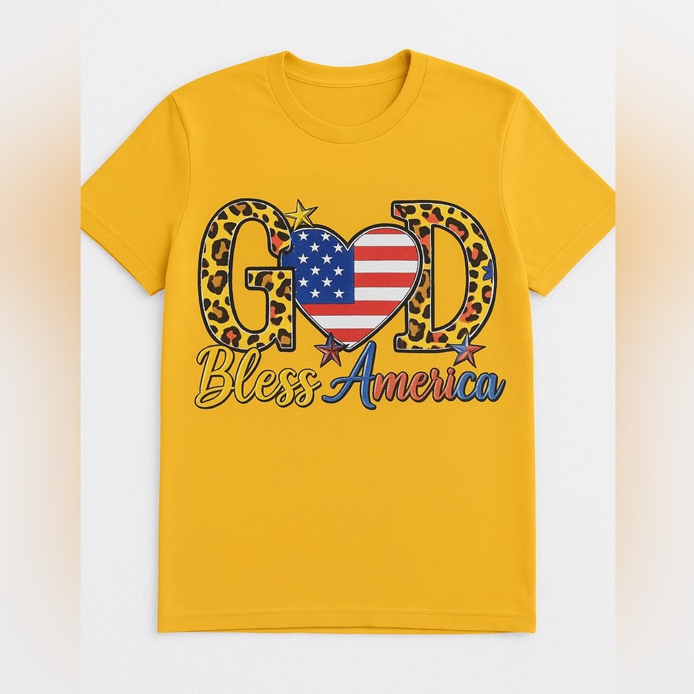 Handmade God bless‎ America women T-shirt